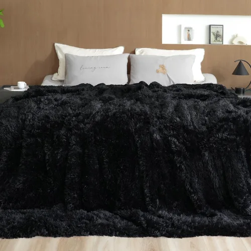Miniatura 11 de Pawque Manta de piel sintética de 50 x 60 pulgadas, manta suave y esponjosa, cálida y gruesa, de pelo largo, reversible, ligera, acogedora para Negro