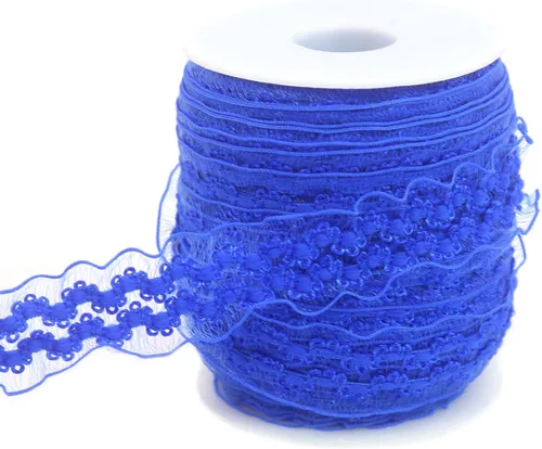 Miniatura 11 de Cinta de encaje elástica negra con volantes de 20 yardas para coser de 1 pulgada de organza de doble onda, ajuste de encaje, ropa y ropa