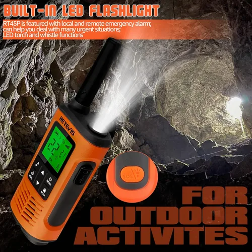 Miniatura 7 de Retevis RT45P Walkie Talkies impermeables IP67, radio recargable de dos vías para adultos, 22CH SOS NOAA, con batería de 1000 mAh y cargador USB-C