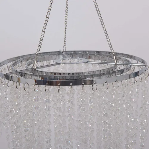 Miniatura 3 de Candelabro colgante con cuentas de acrílico iridiscente brillante, 3 niveles, 10.25 pulgadas de diámetro x 30 pulgadas de alto