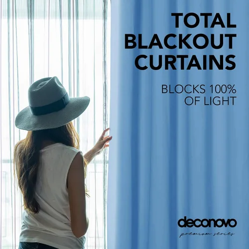 Miniatura 91 de Deconovo Cortinas opacas 100% con forro negro, cortinas con ojales aisladas térmicamente que reducen el ruido, doble capa para oscurecer