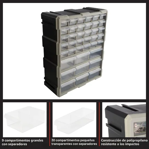Miniatura 3 de Stalwart Organizador de Piezas Pequeñas de Plástico de 39 Cajones - Cajones de Almacenamiento de Escritorio o Pared para Organizar Ferretería