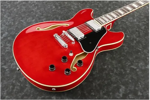 Miniatura 2 de Ibanez Artcore AS7312 semi-hueca de 12 cuerdas, color rojo cereza transparente