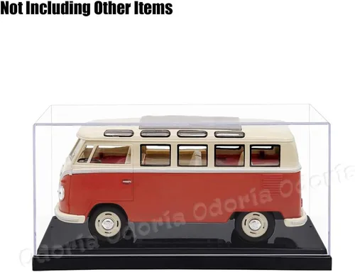 Miniatura 3 de Odoria Caja de acrílico transparente de la caja de presentación 7,8" exhibición larga de la figura del coche 2 pasos a prueba de polvo