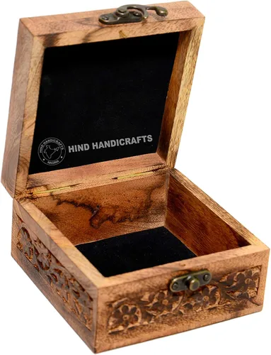 Miniatura 24 de Urna de madera antigua hecha a mano con grabado del árbol de la vida tallada a mano para mujeres y hombres, joyas Acentos de decoración del hogar