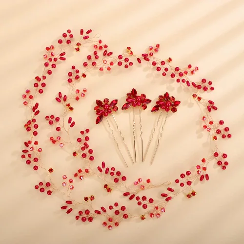 Miniatura 2 de Teyglen Diadema de cuentas de cristal de perlas extra largas para el cabello de novia, accesorios para el cabello de boda, pieza de pelo de cristal