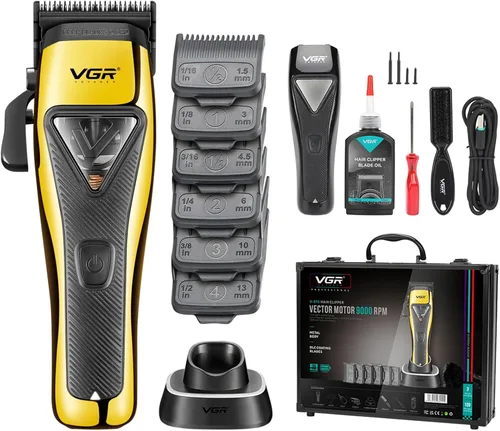 VGR 015 - Cortadora de pelo profesional inalámbrica para hombres, 9000 RPM con motor vectorial, recortadora de pelo con hoja DLC, cortadora de