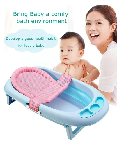 Miniatura 5 de Red de asiento de baño para bebé recién nacido, malla antideslizante de ducha para bañera, ajustable y cómodo, asiento de baño, soporte para bañera