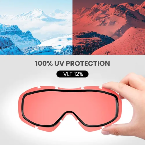 Miniatura 74 de OutdoorMaster OTG Gafas de esquí – Gafas sobre lentes para esquí y snowboard para hombres, mujeres y jóvenes – 100% de protección UV A1-vlt 46%