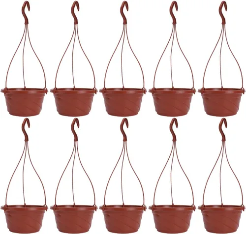 Toddmomy Macetas colgantes de plástico, paquete de 10 macetas pequeñas colgantes con agujeros de drenaje para suculentas, balcón, decoración de