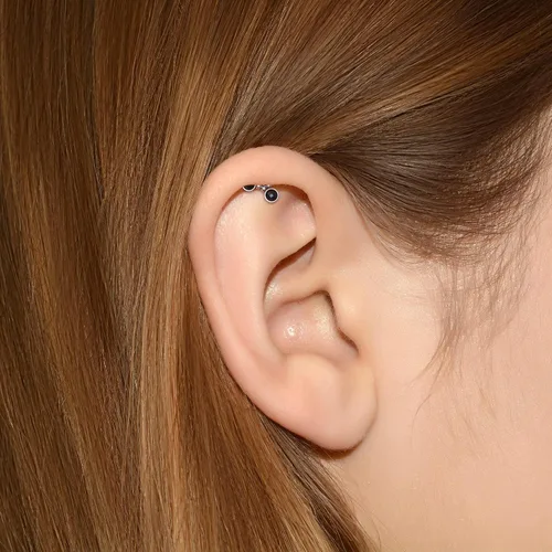 Miniatura 5 de Cartilage Piercing Jewelry - Cartilage Bar Onyx, Implant Grade Titanium Ear Piercing