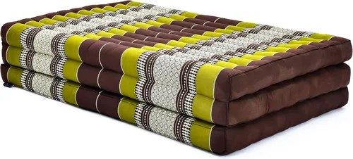 Miniatura 9 de Leewadee - Colchón tailandés plegable grande, 82 x 46 x 3 pulgadas, cama de invitados, cama triple plegable, cojín de masaje tailandés TV asiento