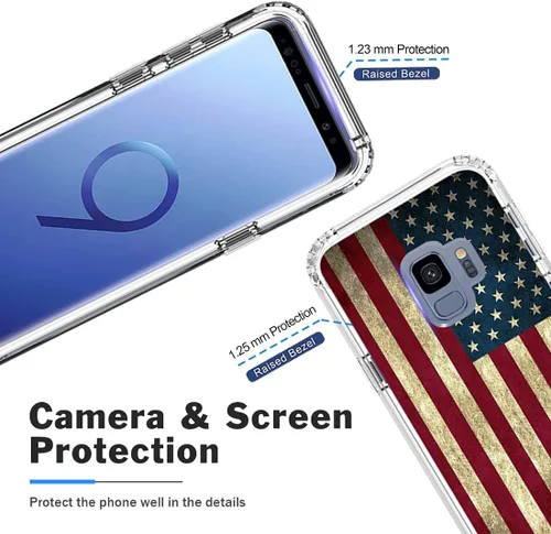 Miniatura 2 de Funda para Galaxy S9, Samsung S9 SM-G960U con protector de pantalla de vidrio templado, cuerpo completo, bonito diseño floral, a prueba de golpes