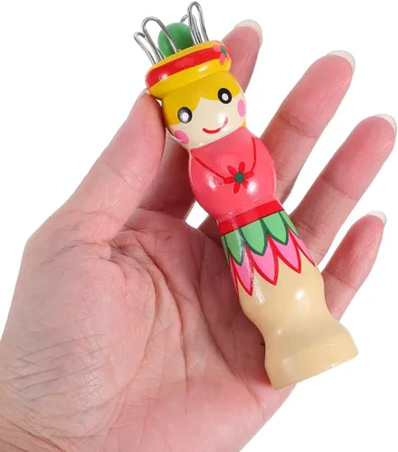 Miniatura 6 de ARTIBETTER 2 juegos de herramientas de tejer de madera con patrón pintado a mano de bricolaje carrete de tejer francés y herramienta de mano