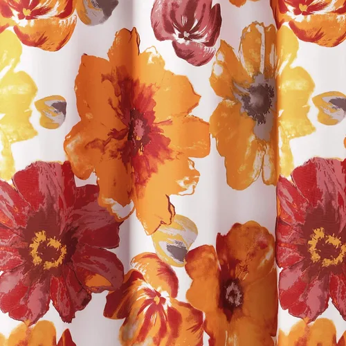 Miniatura 5 de Lush Decor Leah - Cortina de ducha floral, 72 pulgadas de ancho x 72 pulgadas de largo, rojo y naranja, cortinas de ducha de tela, cortina de baño