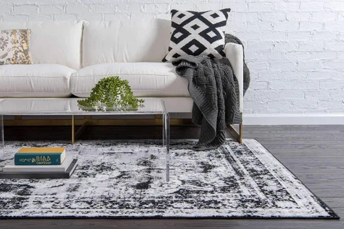 Miniatura 3 de Unique Loom Sofia Collection - Alfombra tradicional vintage, inspirada en Francia (7 pies x 10 pies, rectangular, negro/gris claro)