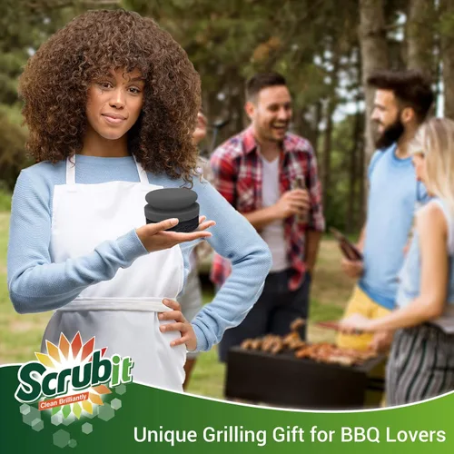 Miniatura 2 de SCRUBIT Cepillo de limpieza para parrilla, esponja para parrilla, limpiador de barbacoa sin cerdas con almohadilla de limpieza resistente