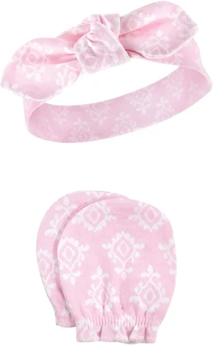 Miniatura 75 de Hudson Baby Conjunto de diadema de algodón y manoplas para rascar para bebé