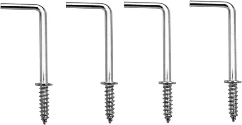Miniatura 9 de Ganchos de tornillo de 2 pulgadas 1 forma L gancho 7 forma de tornillo en ganchos negros 20 piezas