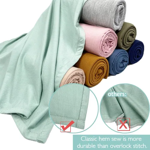 Miniatura 4 de OWLOWLA Conjunto de manta y gorro para recién nacido, manta de recepción para bebés niños y niñas (azul bebé)