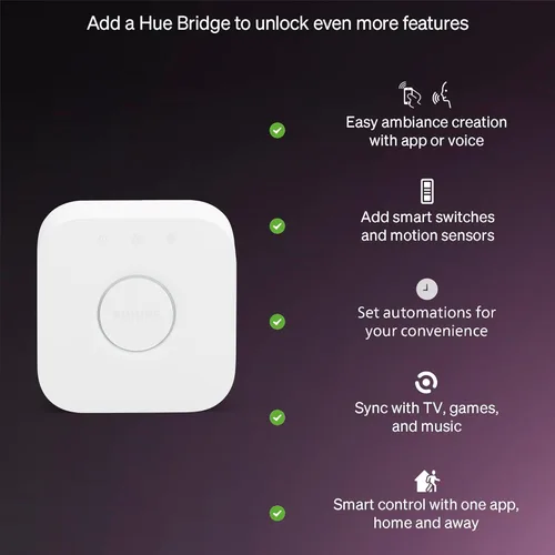 Miniatura 6 de Philips Hue Essential - Bombilla LED inteligente A19, ambiente blanco y color, base E26, 8.8W, 2200K-6500K, 800 lúmenes, regulable, funciona
