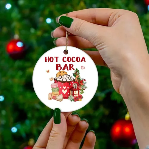 Miniatura 4 de Adornos de recuerdo de Navidad, barra de cacao caliente, adornos de cerámica, adornos de árbol de Navidad, adornos colgantes de recuerdo