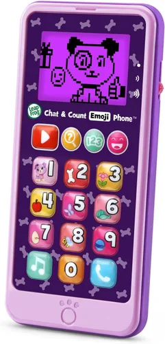 LeapFrog Chat and Count Emoji - Teléfono, blanco, gran regalo para niños y niñas, Púrpura Morado