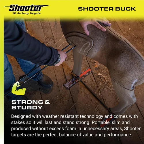 Miniatura 5 de Big Shooter Buck - Objetivo de tiro con arco 3D con núcleo de inserción reemplazable
