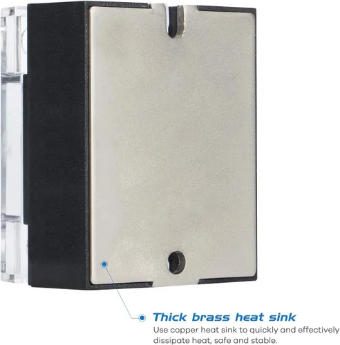 Miniatura 6 de Relé de Estado Sólido SSR-25DD con Disipador de Calor Entrada CC a CC 3-32VDC a Salida 5-240VDC 25A Cubierta de Plástico Monofase..