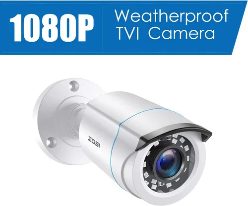 Miniatura 2 de ZOSI Paquete de 4 cámaras de seguridad para el hogar HD-TVI de 2MP 1080p HD-TVI 1920 TVL, 24 LED, visión nocturna de 80 pies, ángulo de visión