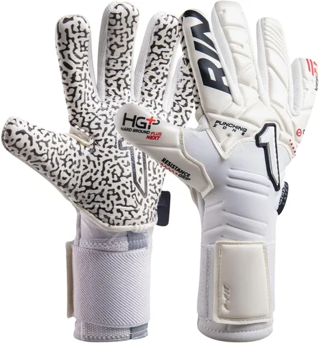 Rinat Kratos-Prime Guantes de portero – Látex XP súper suave | Corte negativo | Absorción de impactos | Correa ajustable | Pulsera elástica | Blanco
