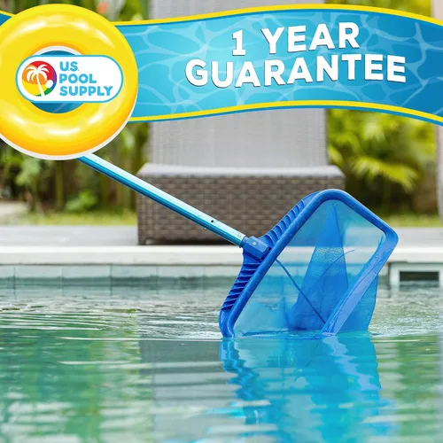 Miniatura 6 de U.S. Pool Supply Poste telescópico de piscina de 10 pies – Red de aluminio para piscina, rastrillo, cepillo, mango de cabeza al vacío, adjunta