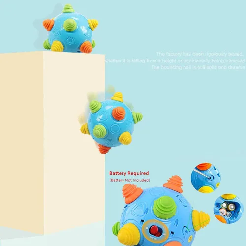 Miniatura 4 de Pelota de baile con música para niños pequeños - Moverse, gatear, rebotar, aprendizaje sensorial para niños y bebés, regalo divertido tanto para Azul