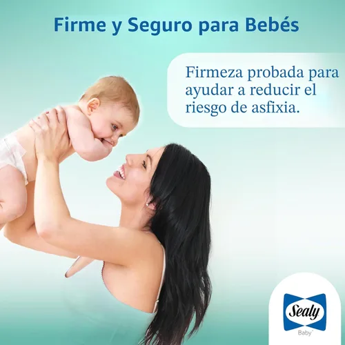 Miniatura 14 de Colchón de cuna Sealy Baby Flex Cool de 2 etapas transpirable con ajuste para cama de niño, funda de algodón transpirable y resistente al agua, 204