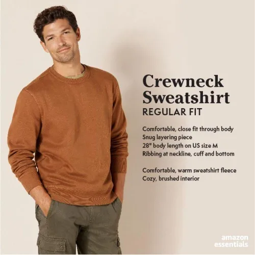 Miniatura 2 de Tienda Essentials mens Fleece Crewneck Sweatshirt (Available in Big & Tall)