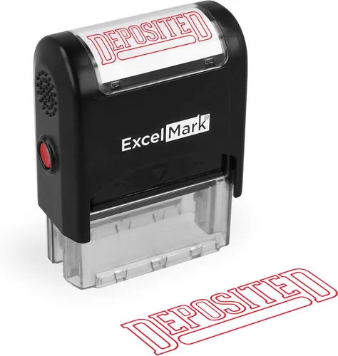Miniatura 10 de Excelmark Pagado con Cheque y Fecha - Sello de Goma Autoentintable - A1539 Tinta Roja