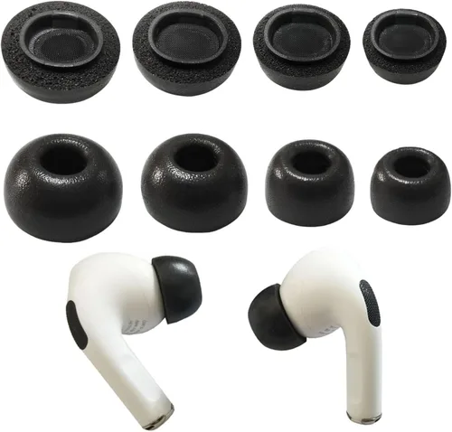 Almohadillas de espuma viscoelástica para AirPods Pro 2 y AirPods Pro, 4 pares de puntas de repuesto XS/S/M/L con funda de almacenamiento,