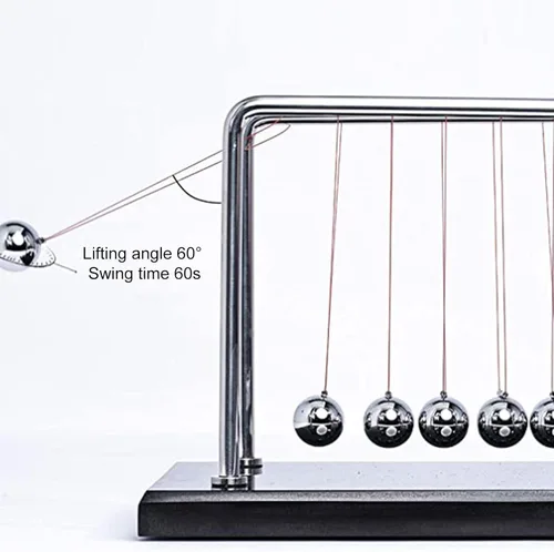 Miniatura 4 de Péndulo de equilibrio oscilante, cuentas grandes, bolitas de equilibrio de cuna, juguetes de escritorio, hierro forjado, ciencia física, péndulo