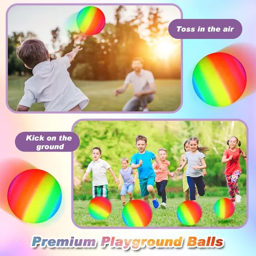 Miniatura 4 de Macarrie 30 pelotas de patio de recreo de 6 pulgadas para niños y adultos, coloridas pelotas inflables de mano, fútbol, baloncesto, balonmano