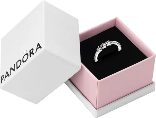 Miniatura 2 de PANDORA Anillo de circonita cúbica con estrellas celestiales en plata de ley