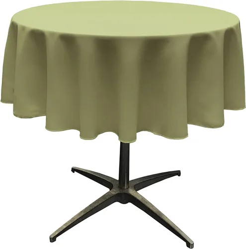 Miniatura 152 de LA Linen - Mantel redondo lavable de popelina de poliéster, resistente a manchas y arrugas, 51", mantel de tela para comedor, cocina, fiesta, Negro