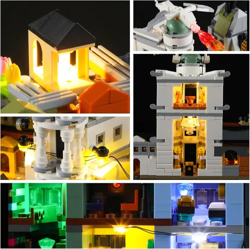 Miniatura 4 de YEABRICKS Luz LED para el modelo de bloques de construcción del Callejón Diagon de Harry Potter Tiendas de Magia 76444