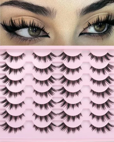 Miniatura 18 de Pestañas Postizas de Aspecto Natural Pestañas de Visón Sintético Wispy Pestañas de Ojo de Zorro que Parecen Extensiones Pestañas de Visón 3D