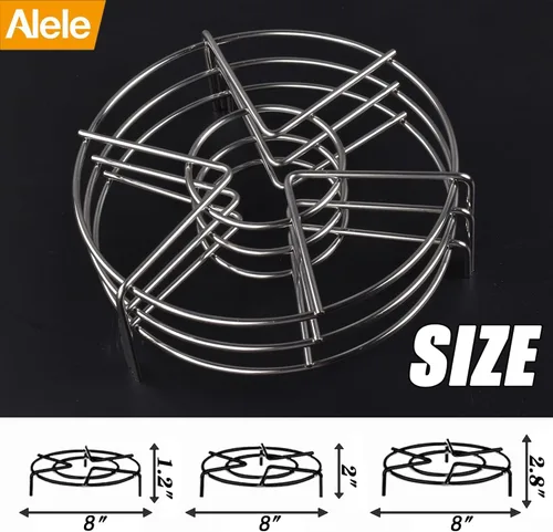 Miniatura 21 de Estante de vapor Trivet de acero inoxidable Estante de vapor olla a presión eléctrica Soporte de estante de vapor de 6 pulgadas de diámetro, paquete