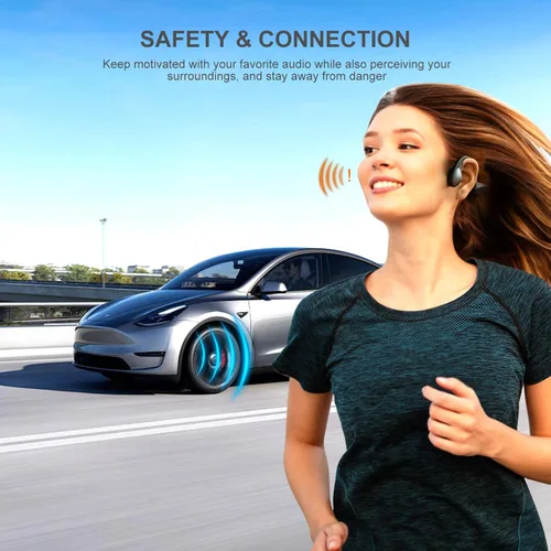 Miniatura 3 de Auriculares de Conducción Ósea - Auriculares Bluetooth 6.0 de Oído Abierto, Auriculares Inalámbricos con Micrófono y Ajuste Cómodo, 10 Horas