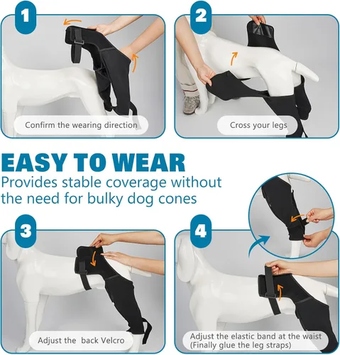 Miniatura 6 de Manga de pierna de perro, pierna trasera para dejar de lamer, pantalones de recuperación para perro para heridas ACL TPLO después de la cirugía