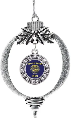 Miniatura 123 de Inspired Silver - Twin One - Adorno festivo de Navidad de plata - Adorno festivo de árbol de Navidad con dije de círculo y circonita cúbica