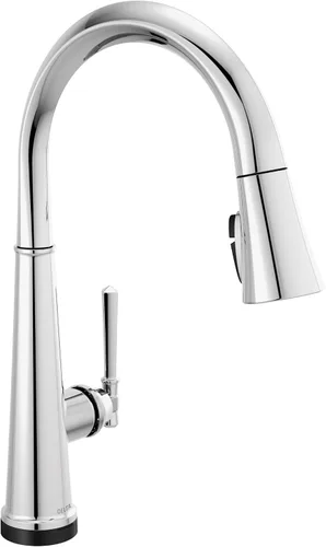 Miniatura 13 de Grifo de cocina Delta Faucet Emmeline de níquel cepillado, grifos de cocina con rociador desplegable, grifo de fregadero de cocina, cabezal