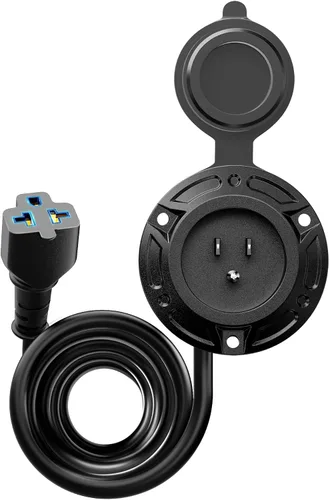 Miniatura 7 de Enchufe de Cargador de Entrada de Alimentación de Costa para RV de 15AMP 125V Puerto de CA con Cable de Extensión Integrado de 16" y Tapa Resistente