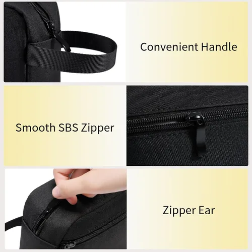 Miniatura 6 de Neceser colgante de viaje con asa de transporte, pequeño organizador de cosméticos resistente al agua para hombres y mujeres, kit de maquillaje